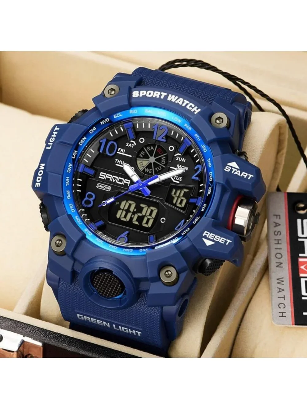 Men's Waterproof Military Sports Watch - Multi-Function LED Alarm & Stopwatch